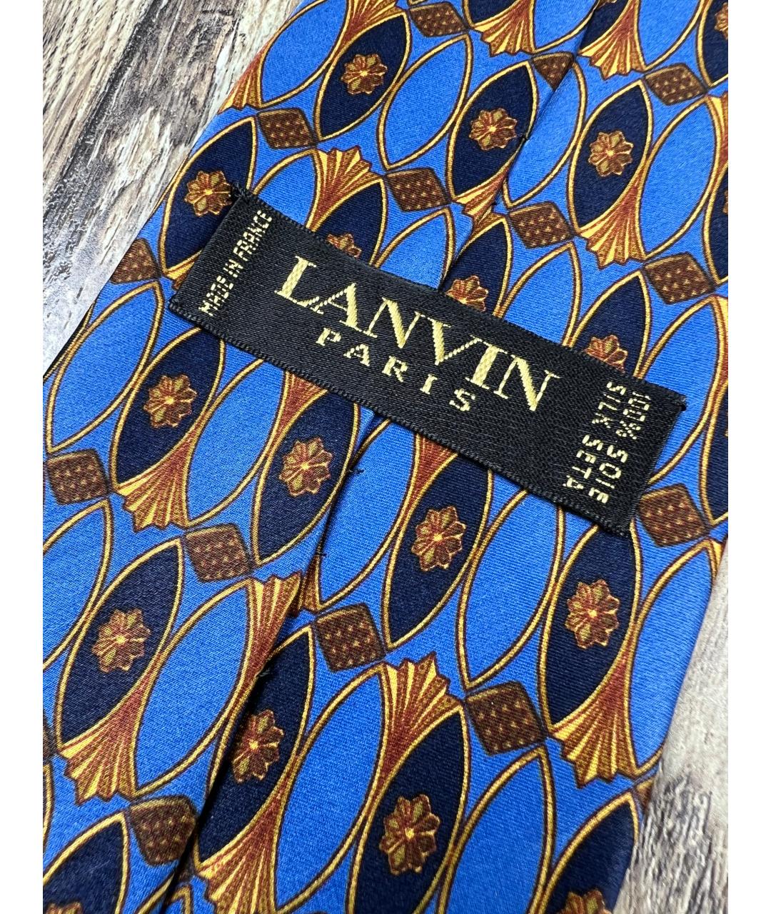 LANVIN Синий шелковый галстук, фото 4