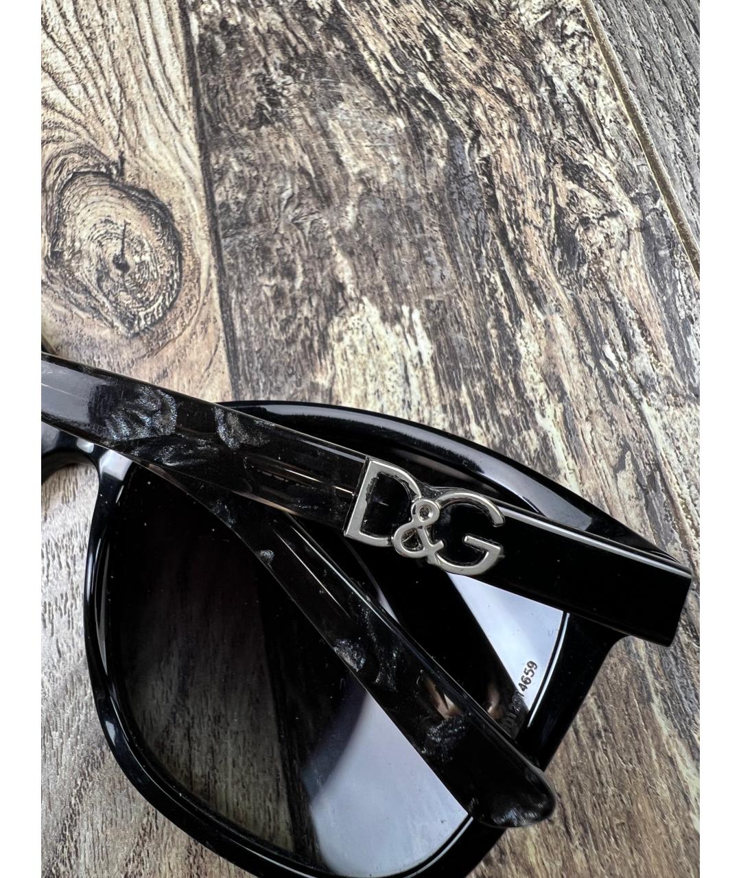 DOLCE&GABBANA Черные пластиковые солнцезащитные очки, фото 3