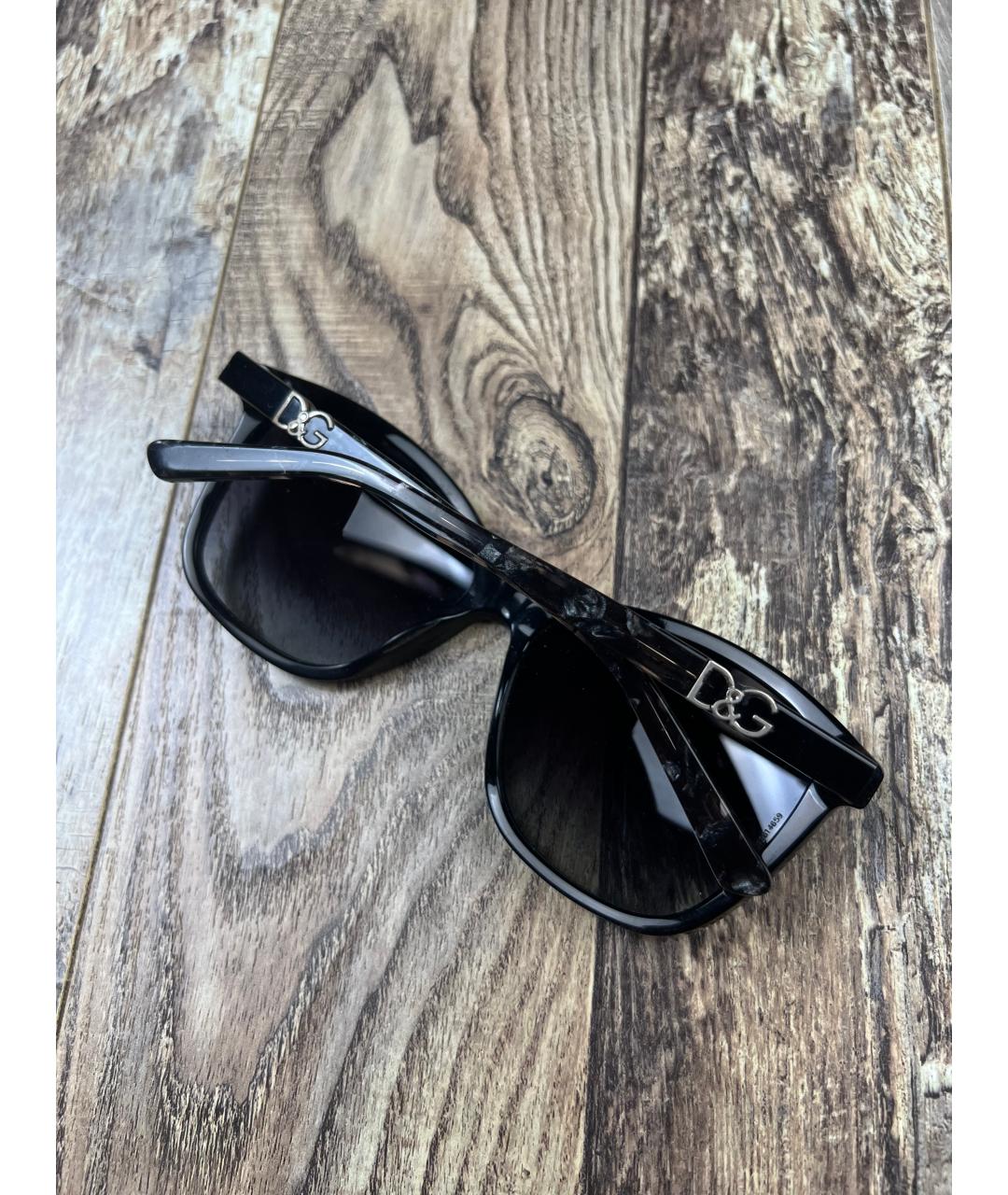 DOLCE&GABBANA Черные пластиковые солнцезащитные очки, фото 2