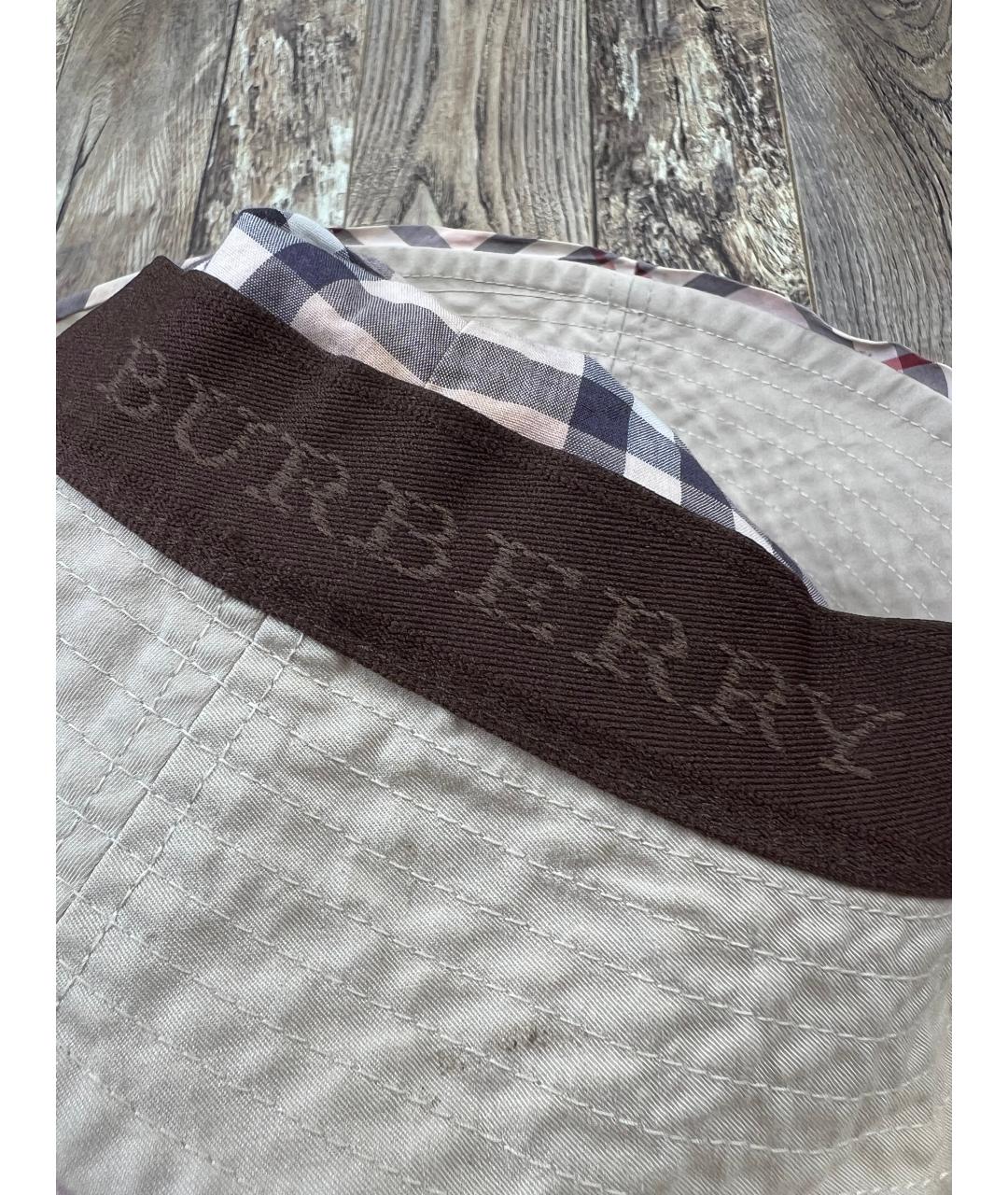 BURBERRY Бежевая хлопковая панама, фото 5
