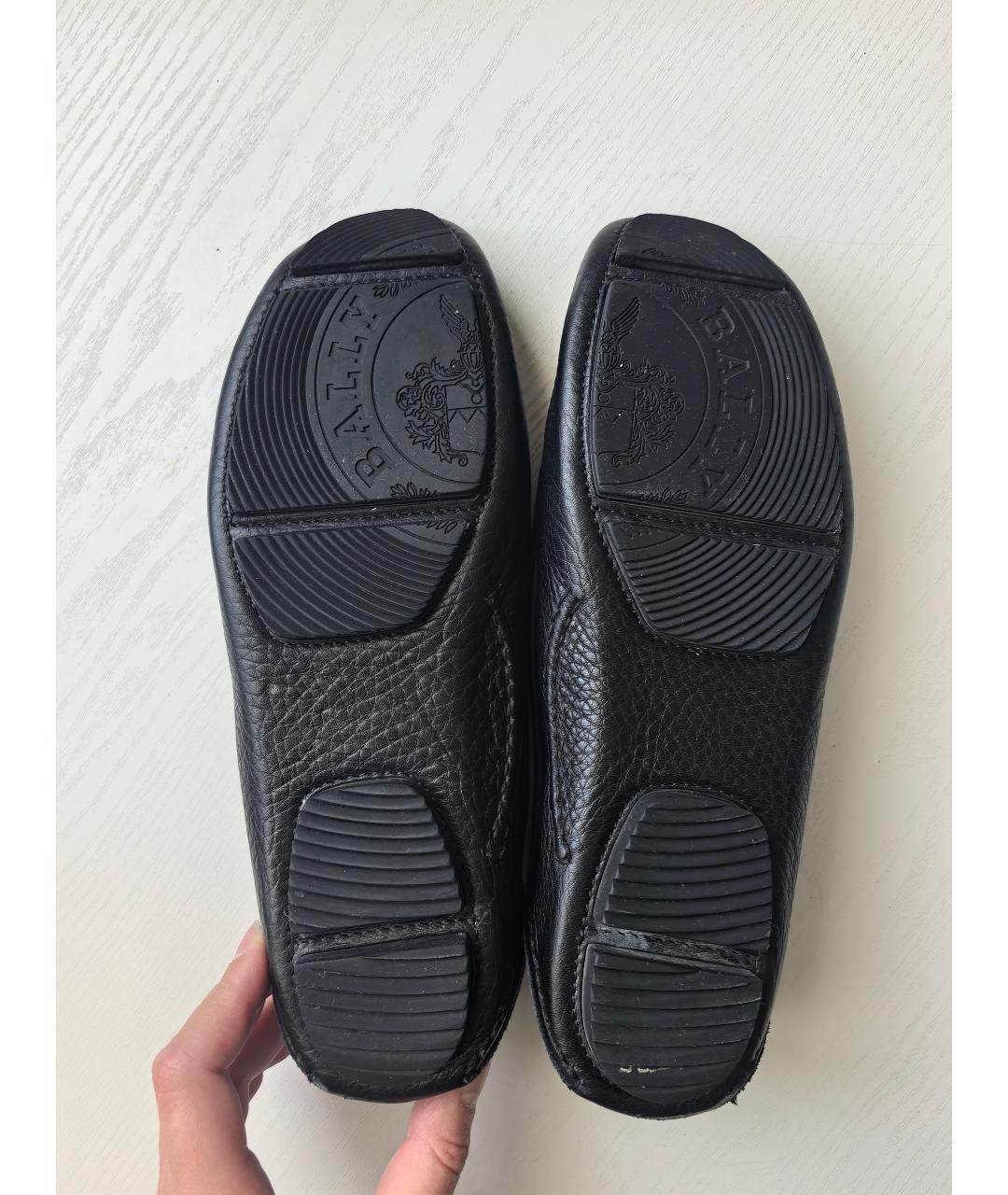 BALLY Черные кожаные мокасины, фото 4