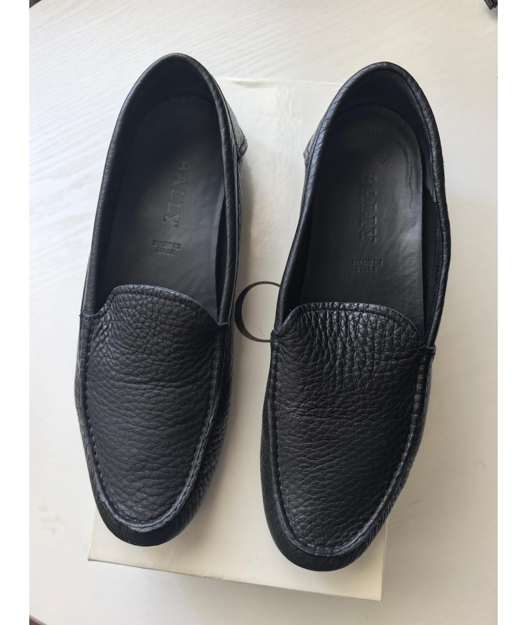 BALLY Черные кожаные мокасины, фото 3
