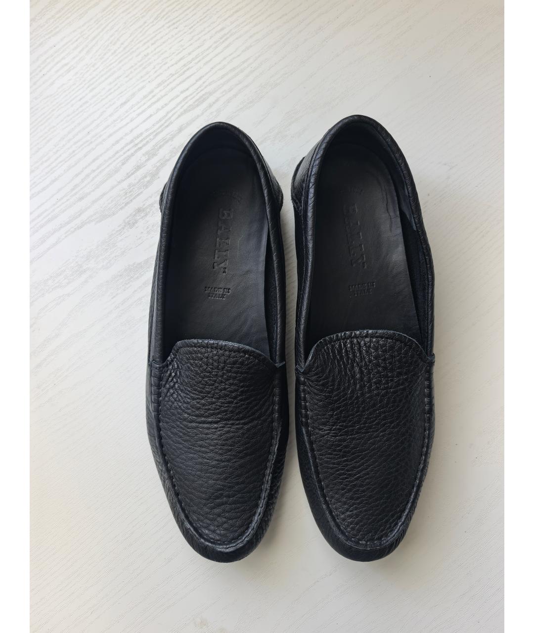 BALLY Черные кожаные мокасины, фото 2