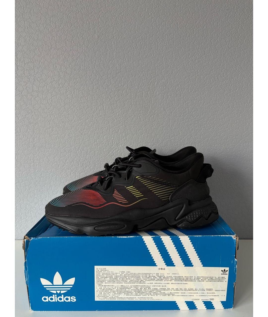 ADIDAS Черные текстильные низкие кроссовки / кеды, фото 3
