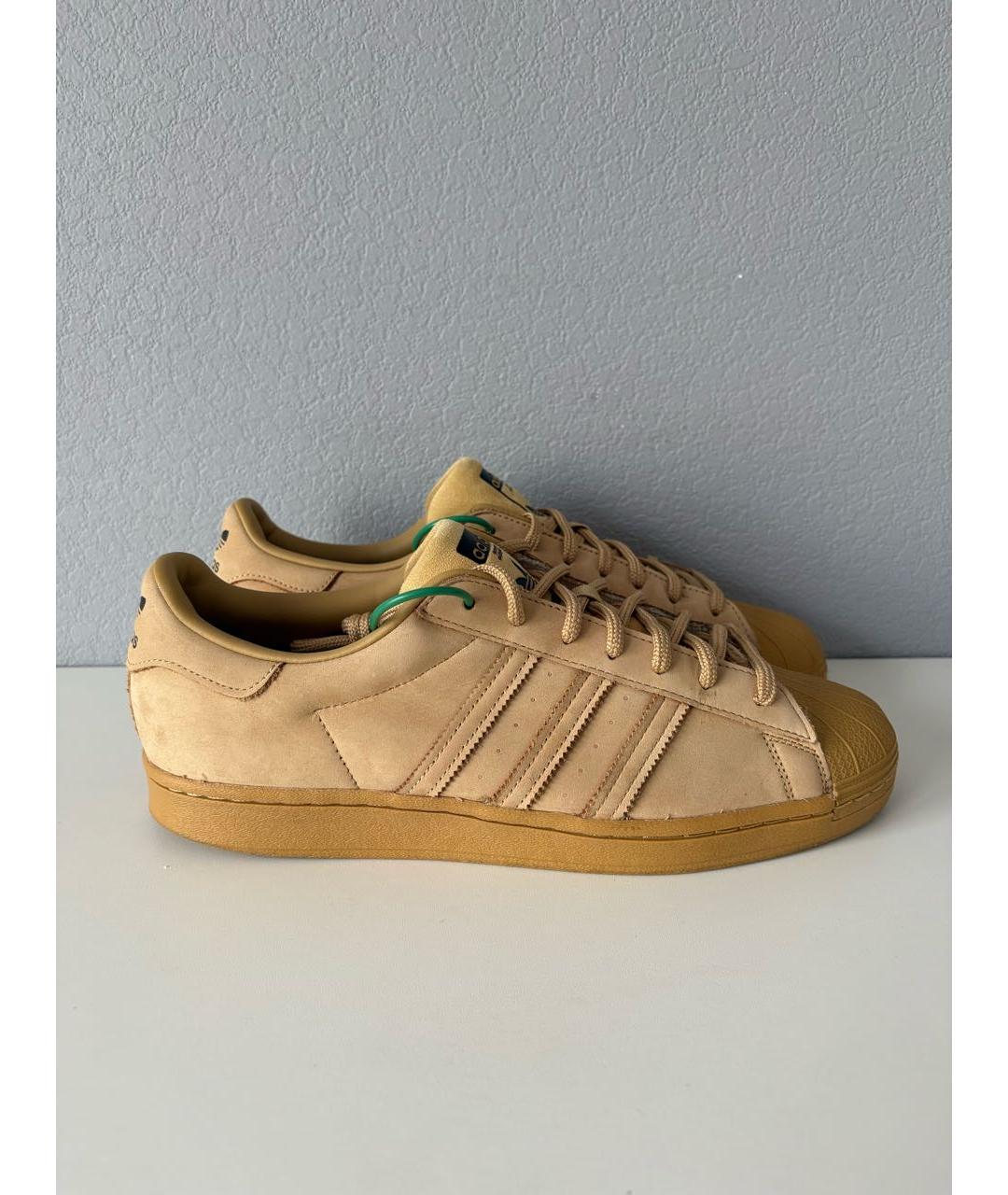 ADIDAS Бежевые замшевые низкие кроссовки / кеды, фото 4
