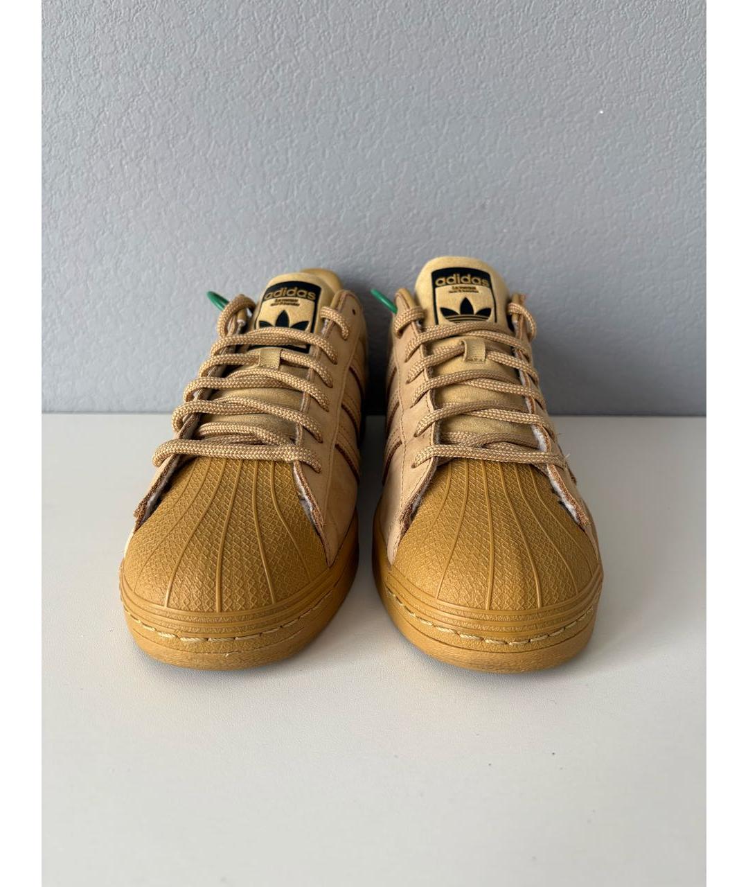 ADIDAS Бежевые замшевые низкие кроссовки / кеды, фото 6