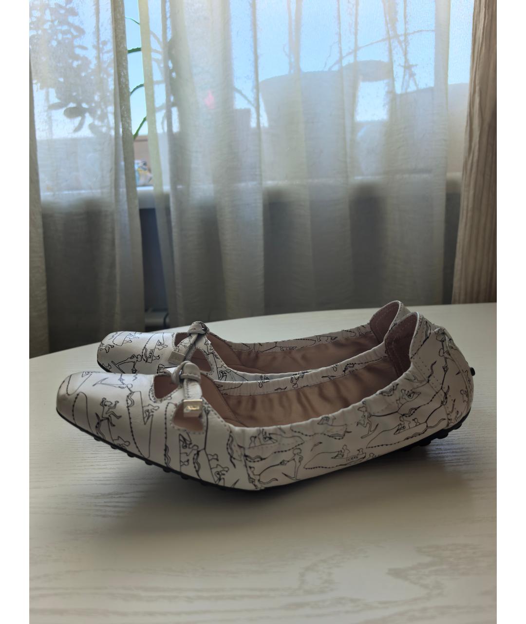 TOD'S Белые кожаные балетки, фото 5