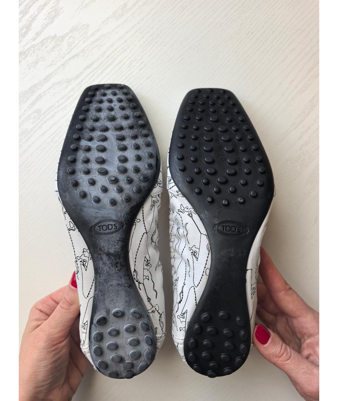 TOD'S Белые кожаные балетки, фото 4