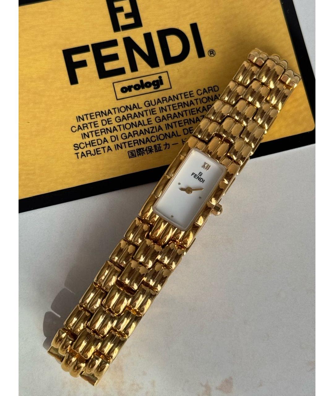 FENDI Золотые позолоченные часы, фото 6
