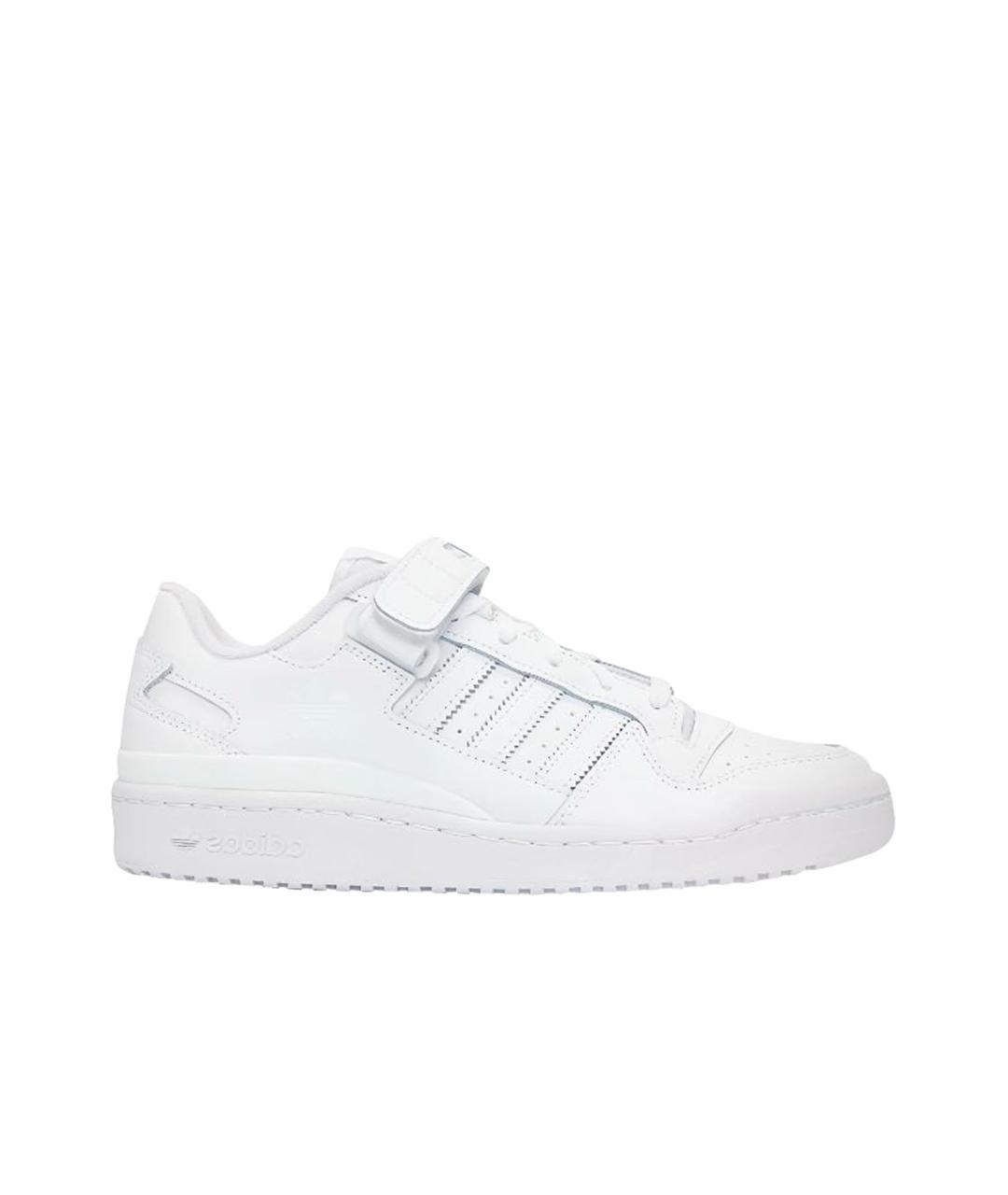 ADIDAS Белые кожаные низкие кроссовки / кеды, фото 1