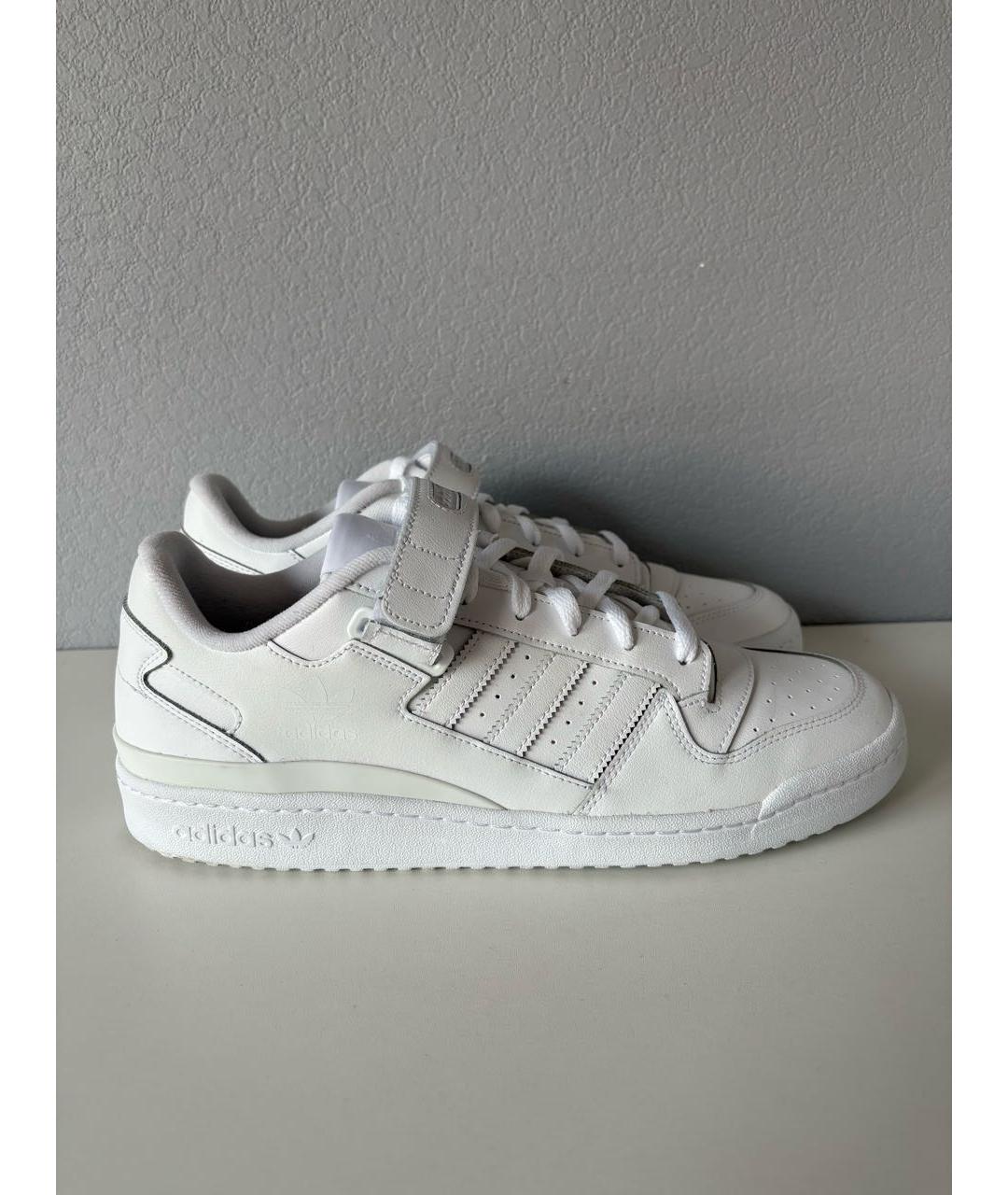 ADIDAS Белые кожаные низкие кроссовки / кеды, фото 4