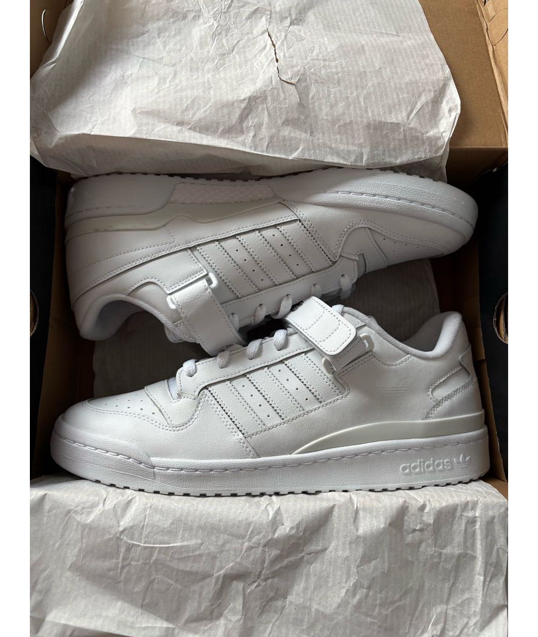 ADIDAS Белые кожаные низкие кроссовки / кеды, фото 2