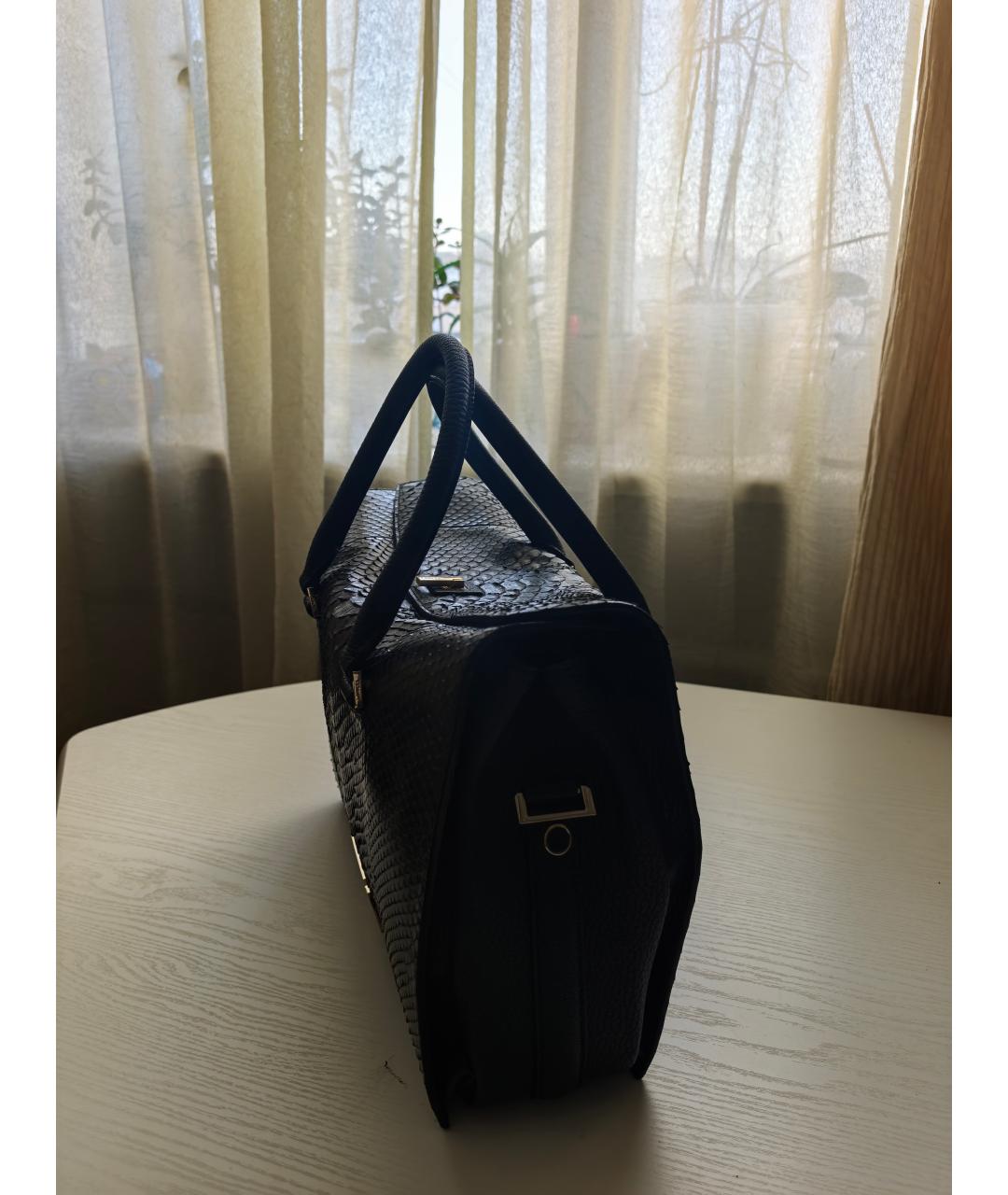 LANCEL Синяя сумка с короткими ручками из экзотической кожи, фото 2
