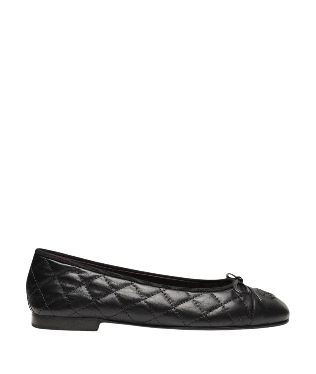 CHANEL Черные кожаные балетки, фото 1