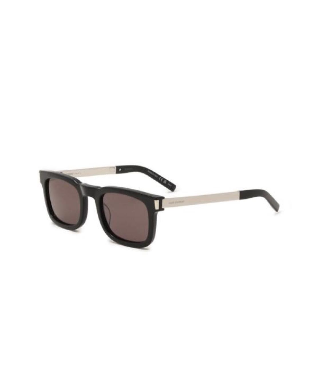 SAINT LAURENT Коричневые пластиковые солнцезащитные очки, фото 4