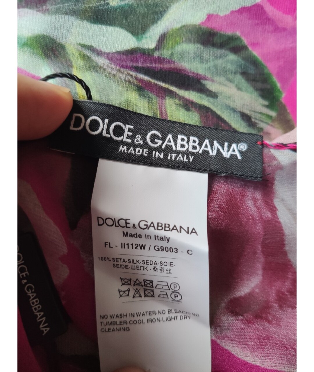 DOLCE&GABBANA Розовый шелковый шарф, фото 8