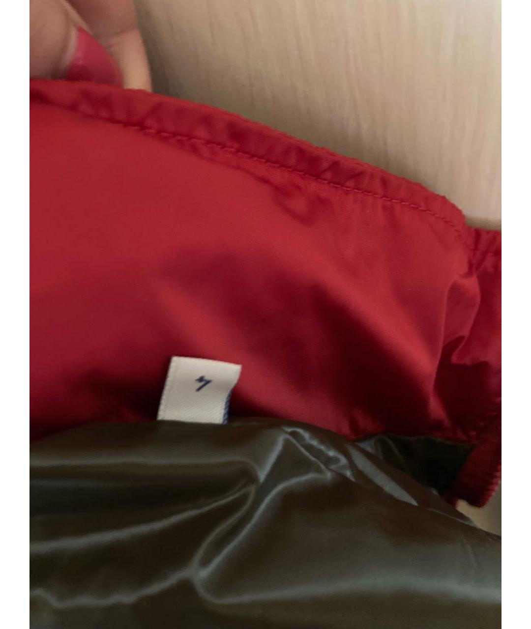MONCLER Красная полиэстеровая куртка, фото 5