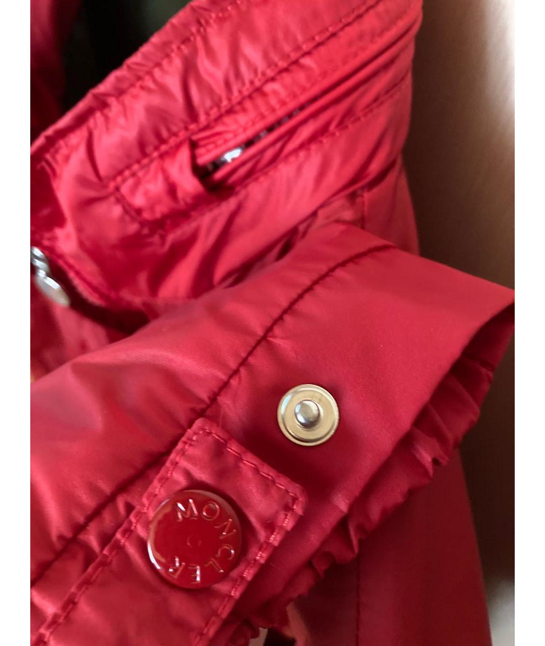 MONCLER Красная полиэстеровая куртка, фото 8