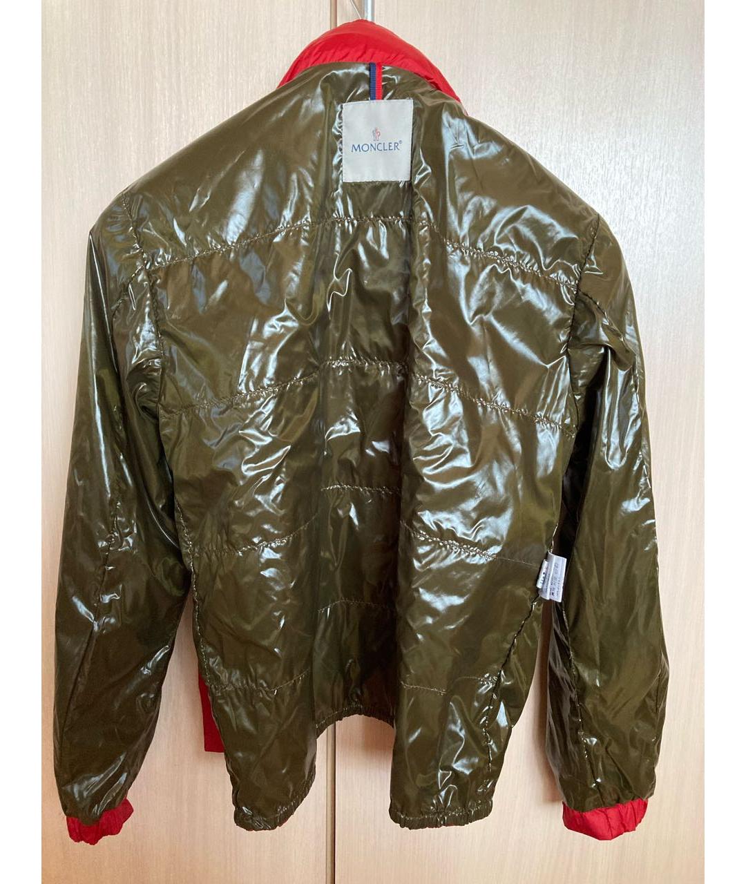 MONCLER Красная полиэстеровая куртка, фото 3