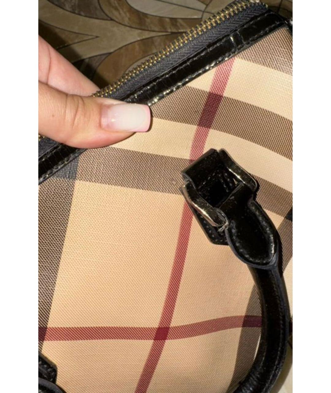 BURBERRY Бежевая канва сумка с короткими ручками, фото 4