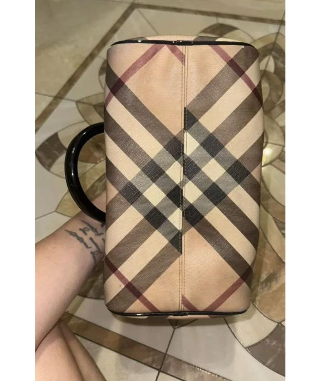 BURBERRY Бежевая канва сумка с короткими ручками, фото 3