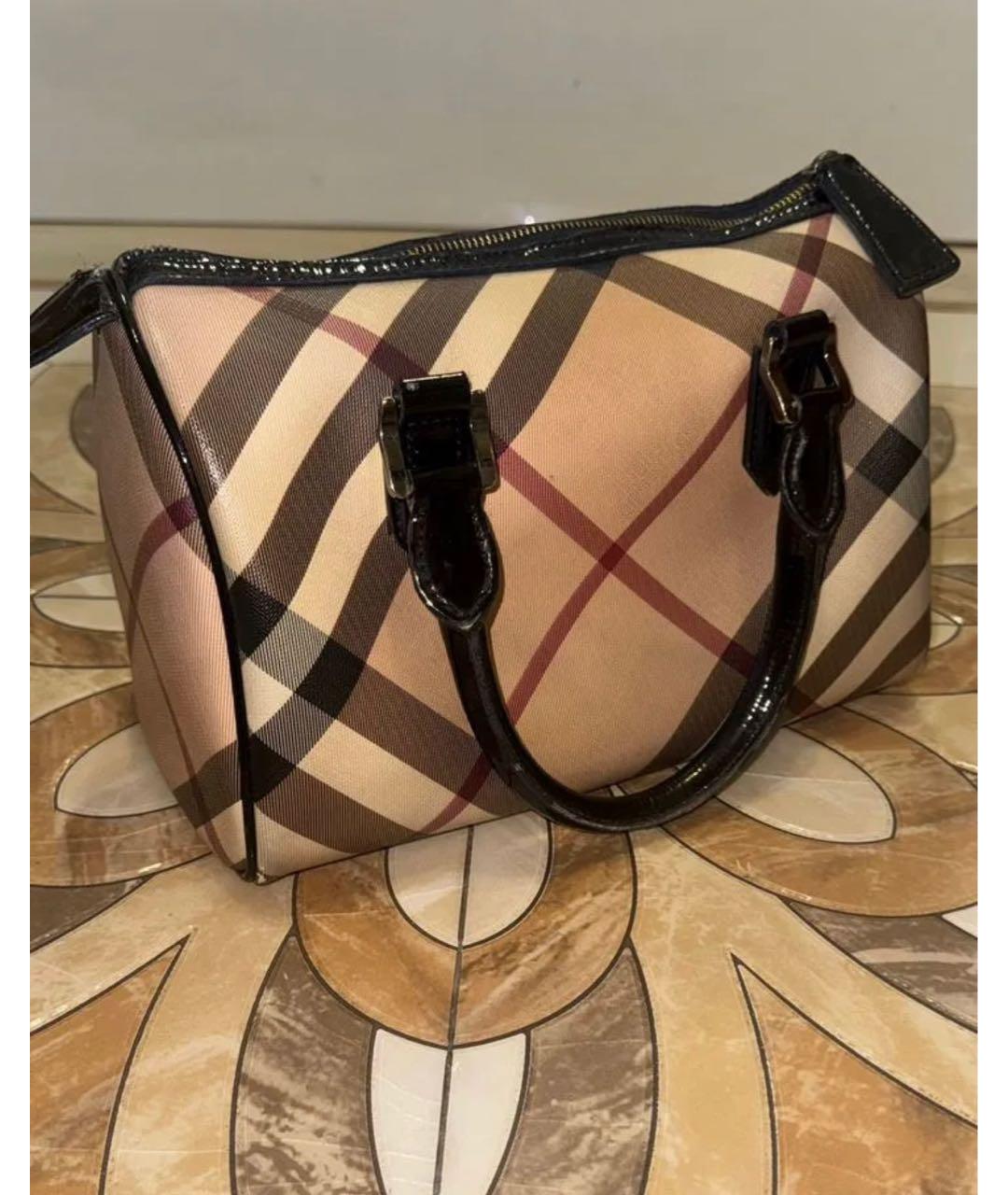 BURBERRY Бежевая канва сумка с короткими ручками, фото 9