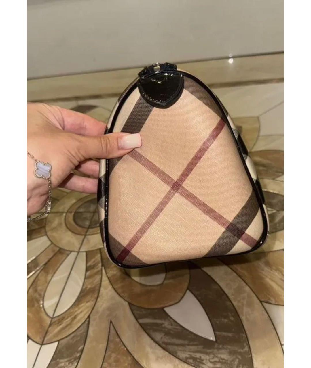 BURBERRY Бежевая канва сумка с короткими ручками, фото 2