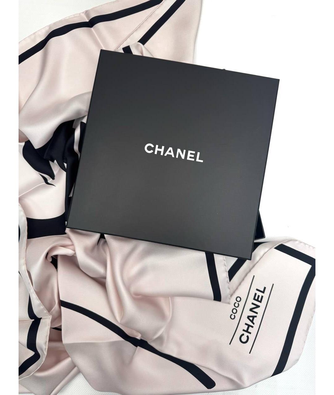 CHANEL Розовый шелковый платок, фото 4