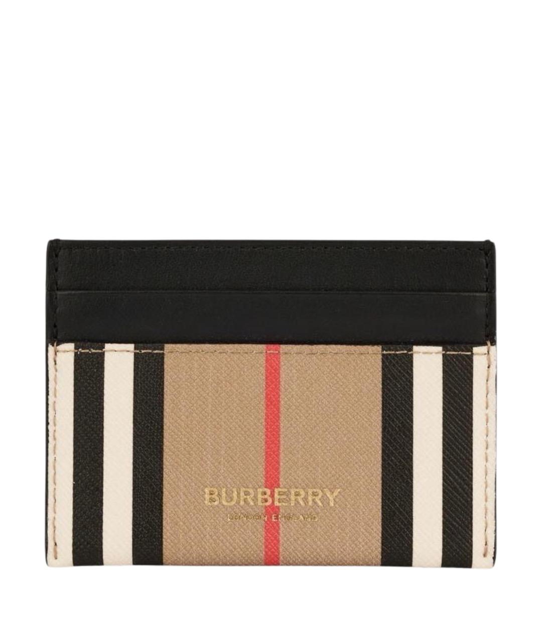 BURBERRY Бежевый кожаный кардхолдер, фото 1