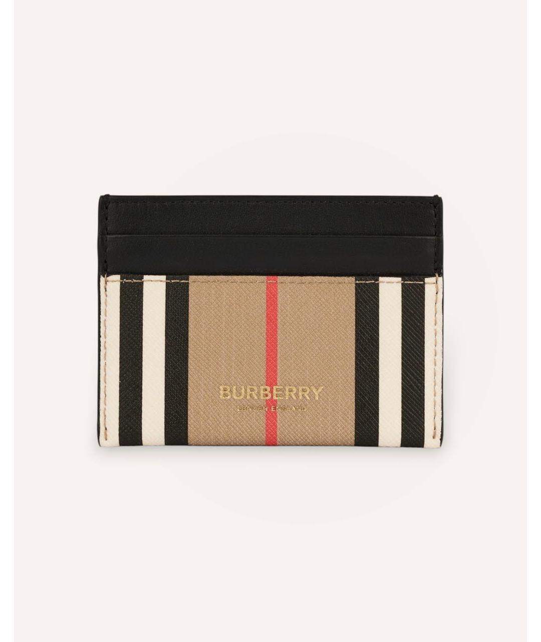 BURBERRY Бежевый кожаный кардхолдер, фото 4