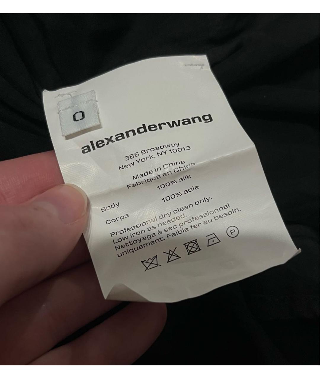 ALEXANDER WANG Черное шелковое коктейльное платье, фото 6