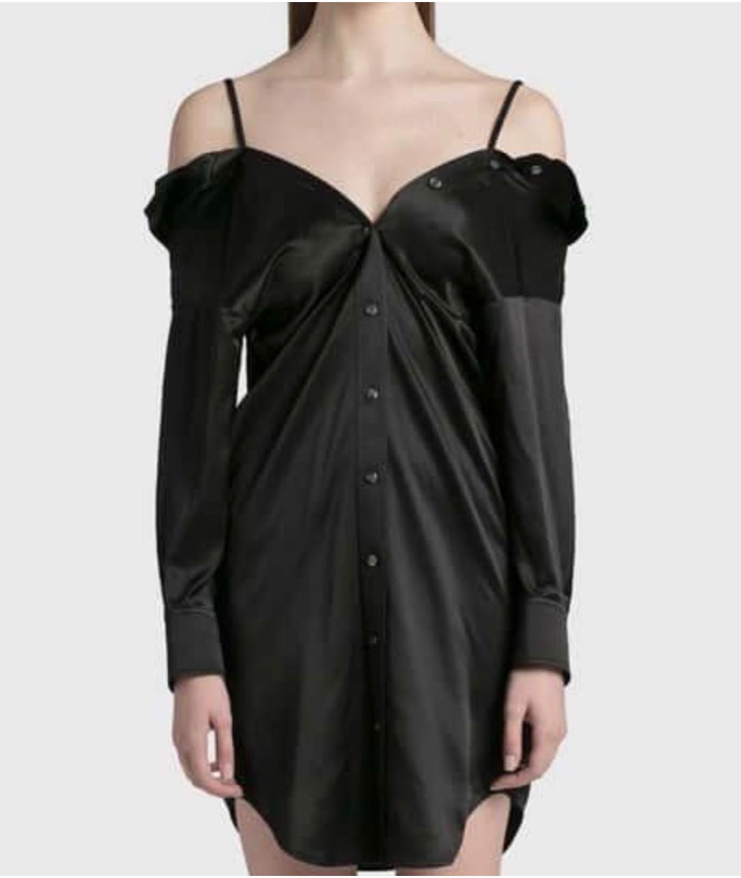 ALEXANDER WANG Черное шелковое коктейльное платье, фото 5
