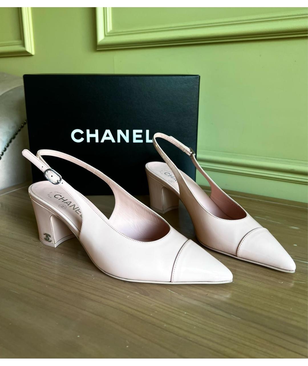 CHANEL Розовые туфли из лакированной кожи, фото 3