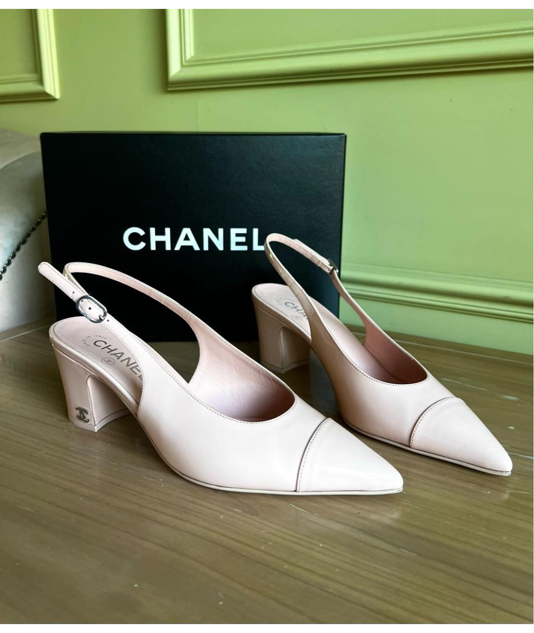 CHANEL Розовые туфли из лакированной кожи, фото 9