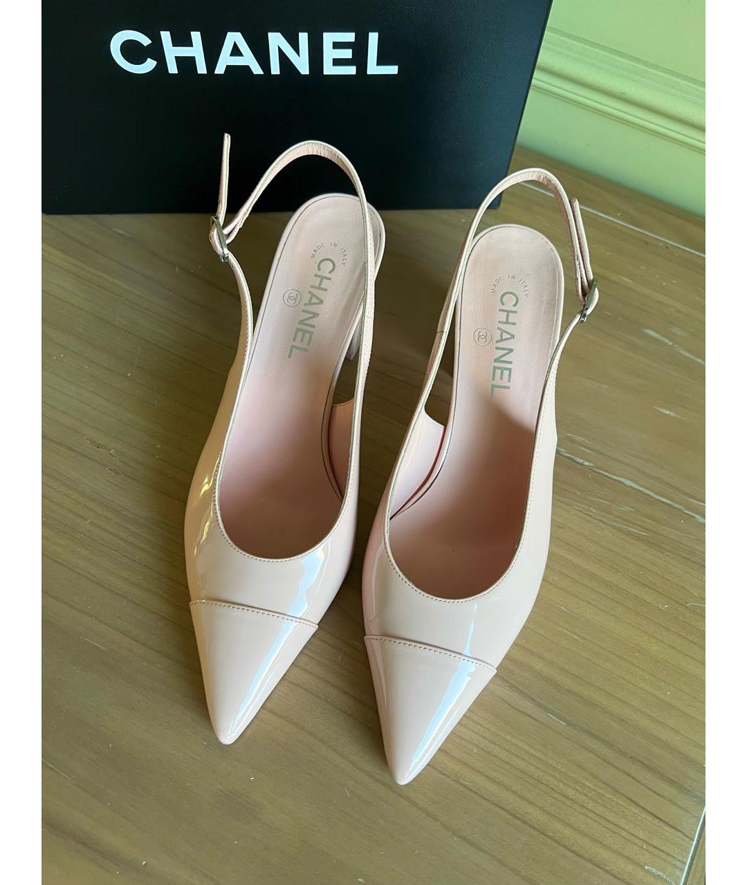 CHANEL Розовые туфли из лакированной кожи, фото 5