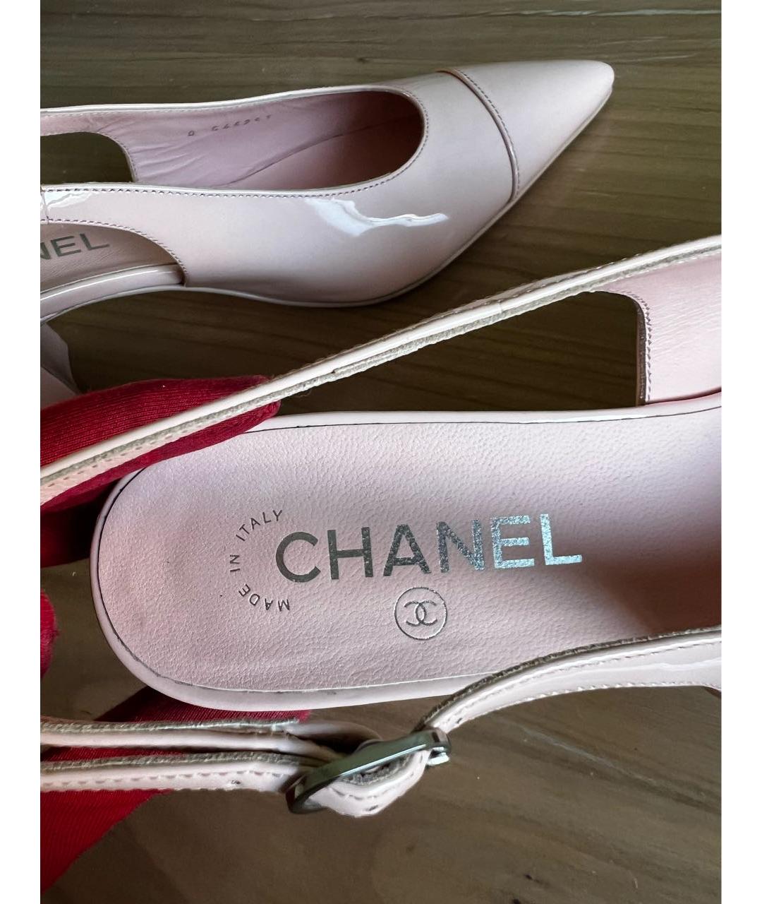CHANEL Розовые туфли из лакированной кожи, фото 7