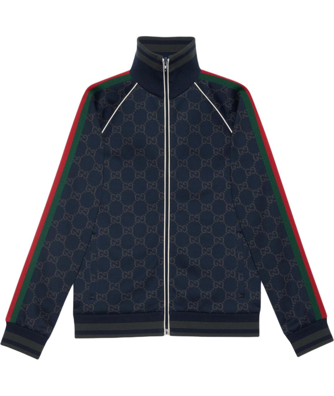 GUCCI Темно-синяя хлопковая куртка, фото 1