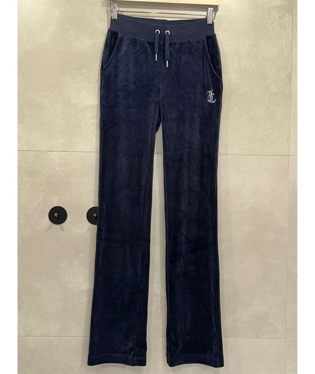 JUICY COUTURE Темно-синий велюровый костюм с брюками, фото 3