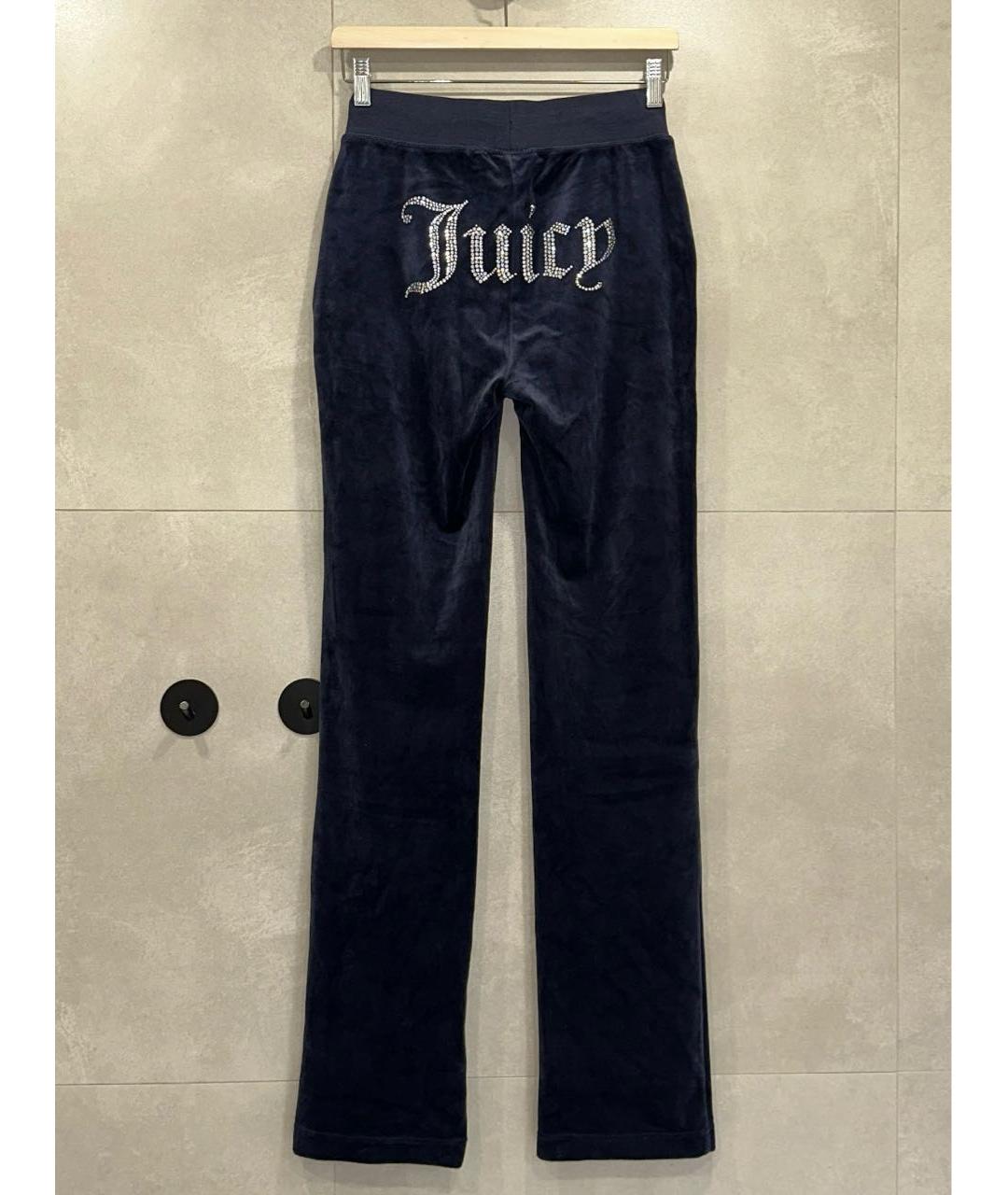 JUICY COUTURE Темно-синий велюровый костюм с брюками, фото 4