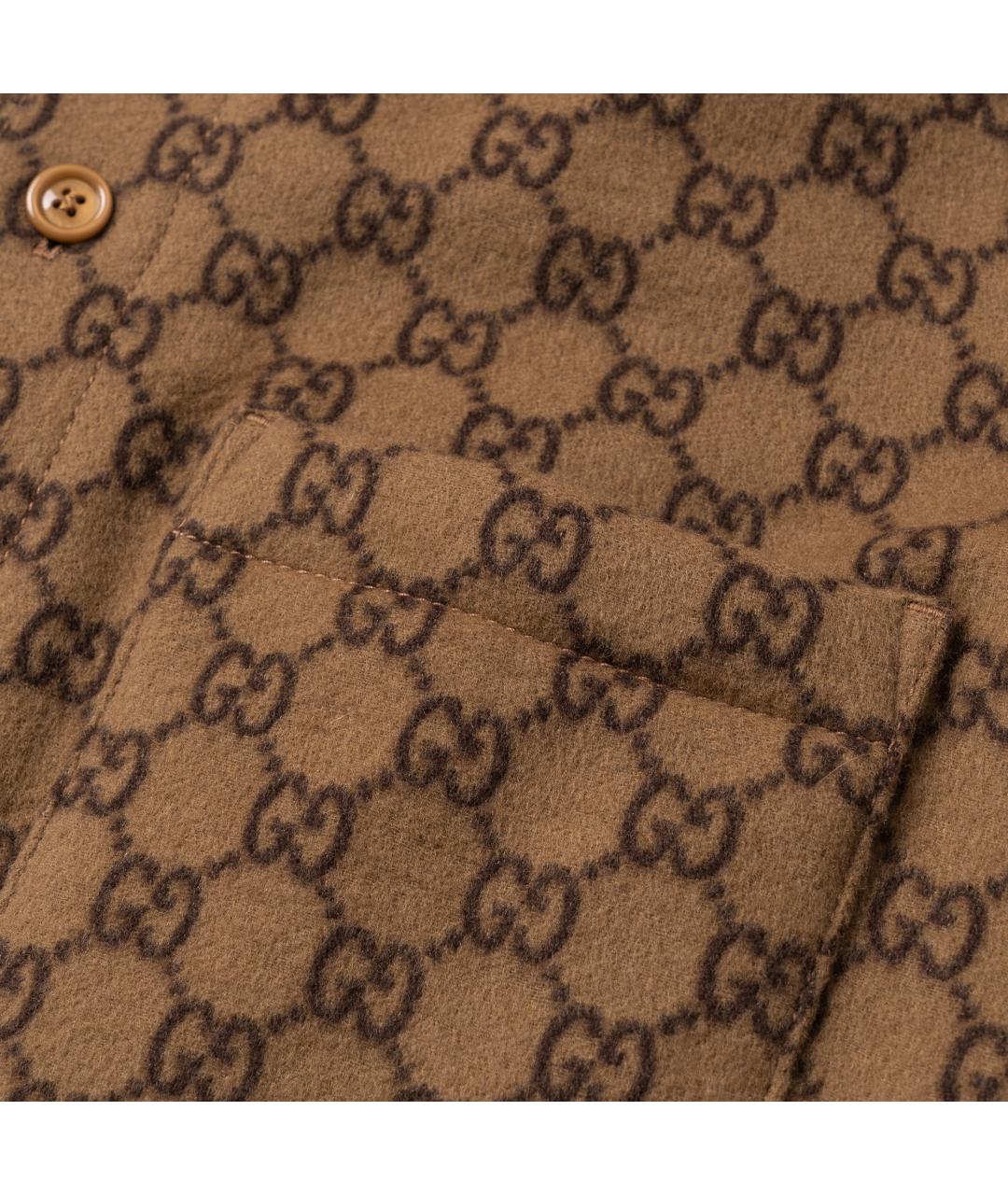 GUCCI Коричневая классическая рубашка, фото 4