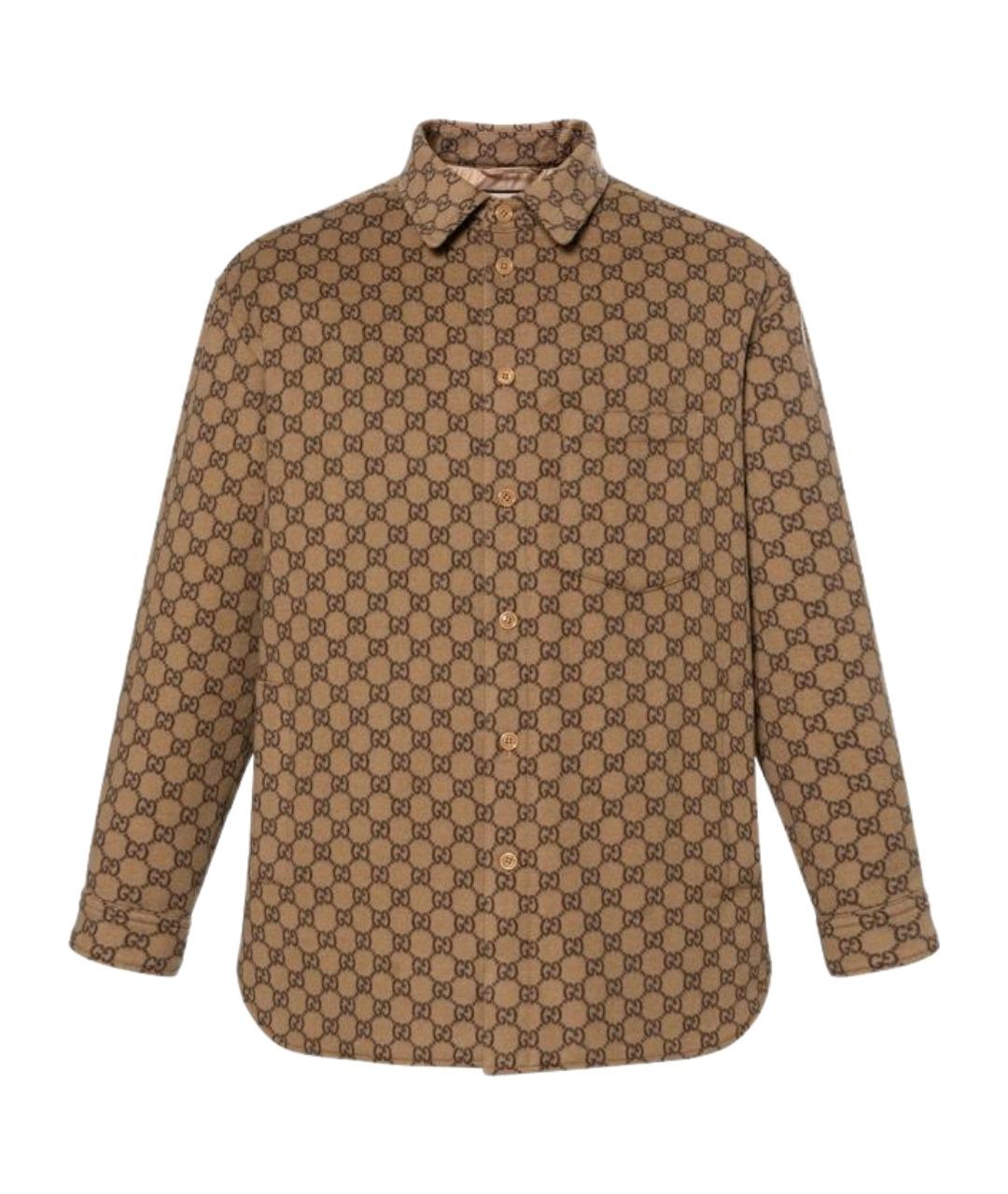 GUCCI Коричневая классическая рубашка, фото 1