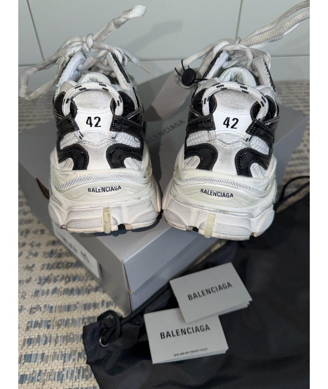 BALENCIAGA Белые текстильные низкие кроссовки / кеды, фото 4