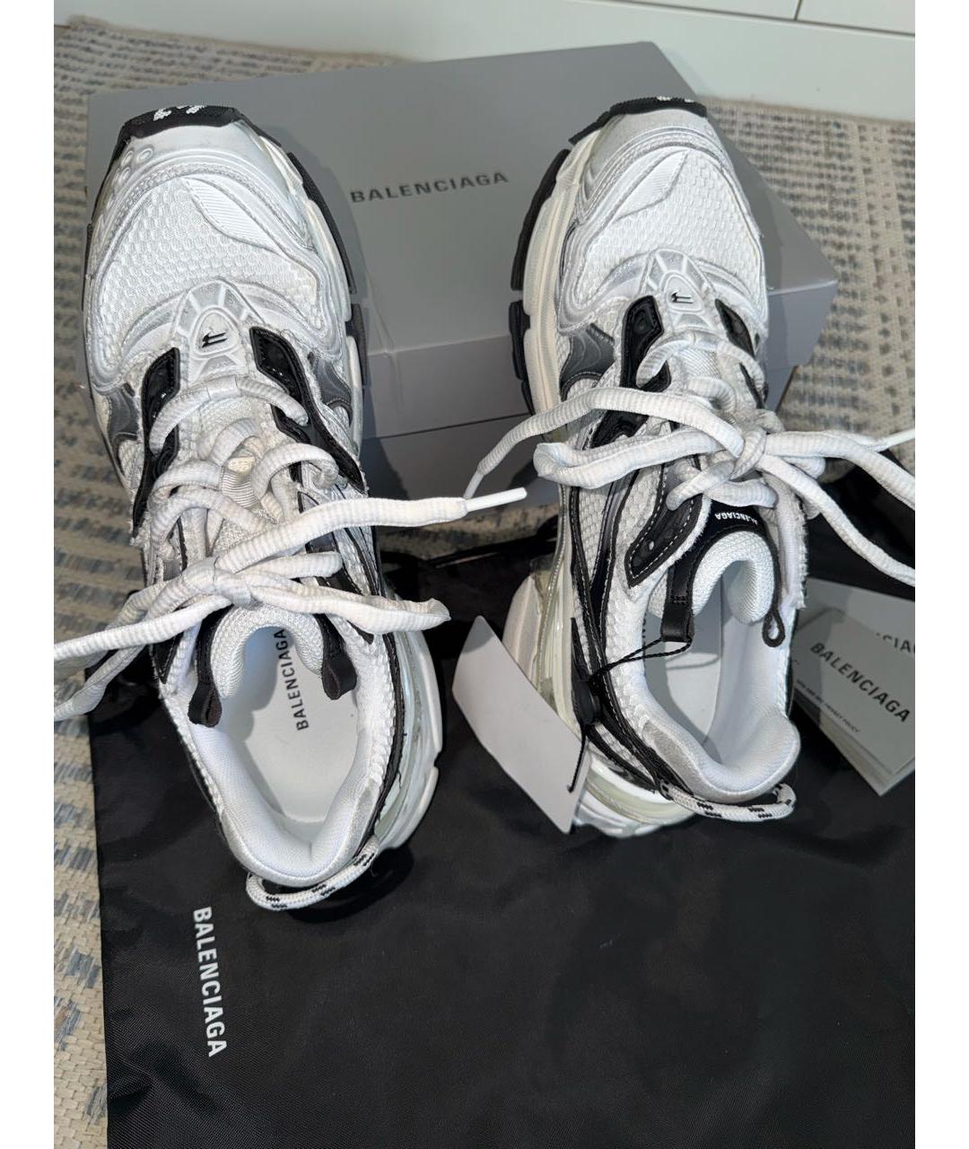 BALENCIAGA Белые текстильные низкие кроссовки / кеды, фото 3
