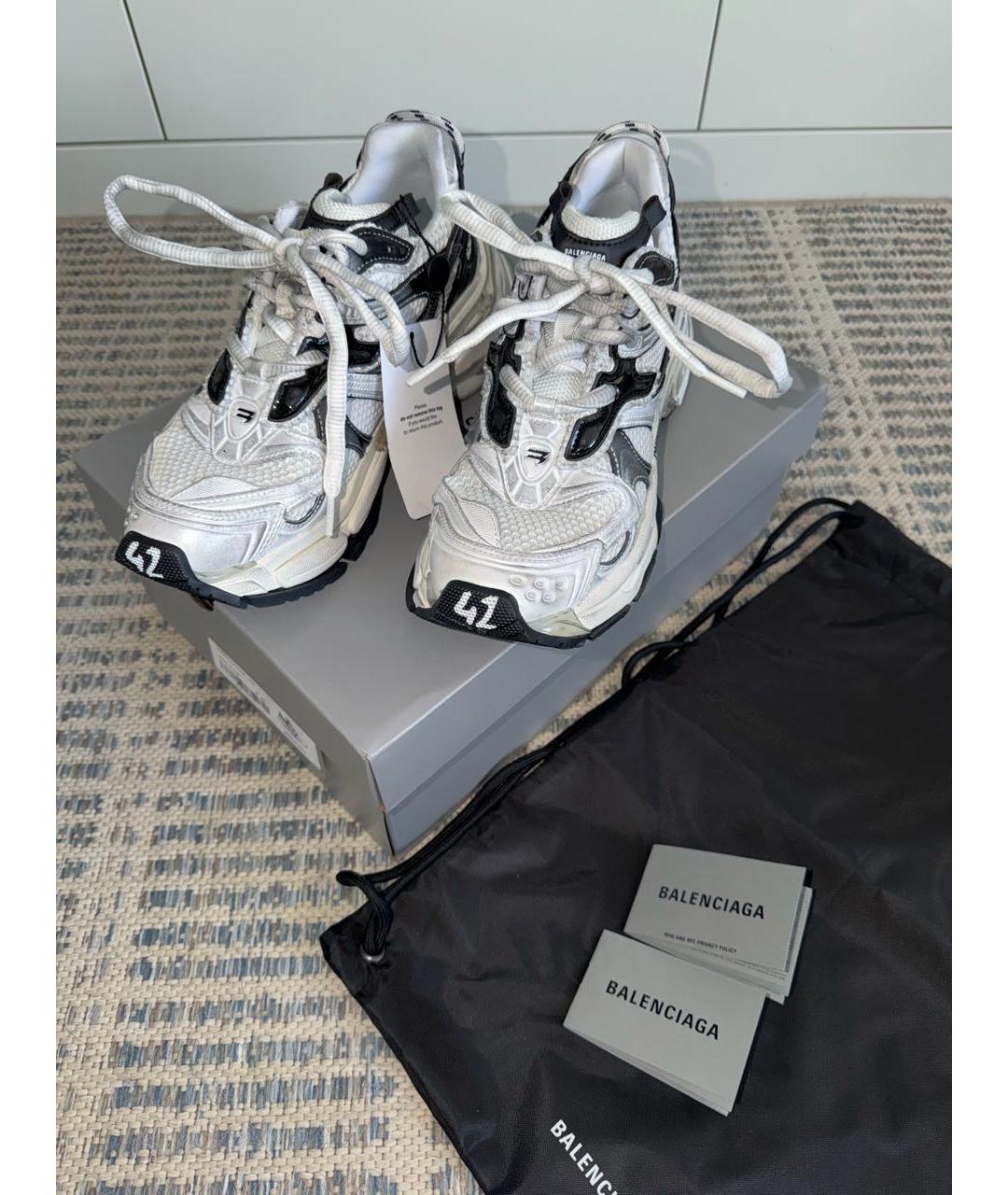 BALENCIAGA Белые текстильные низкие кроссовки / кеды, фото 2