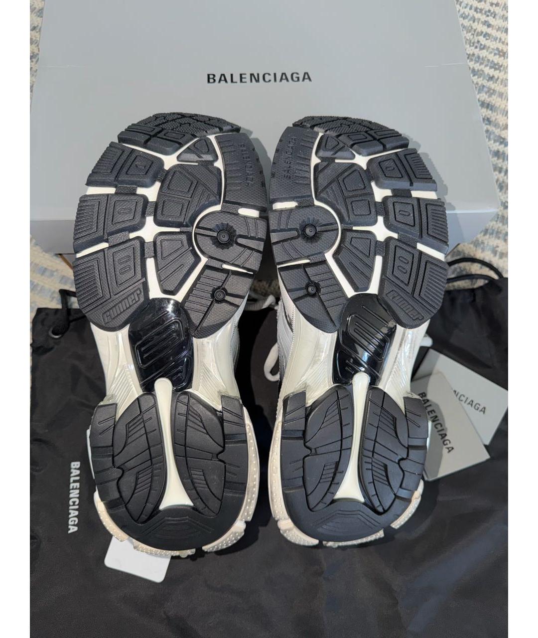 BALENCIAGA Белые текстильные низкие кроссовки / кеды, фото 5