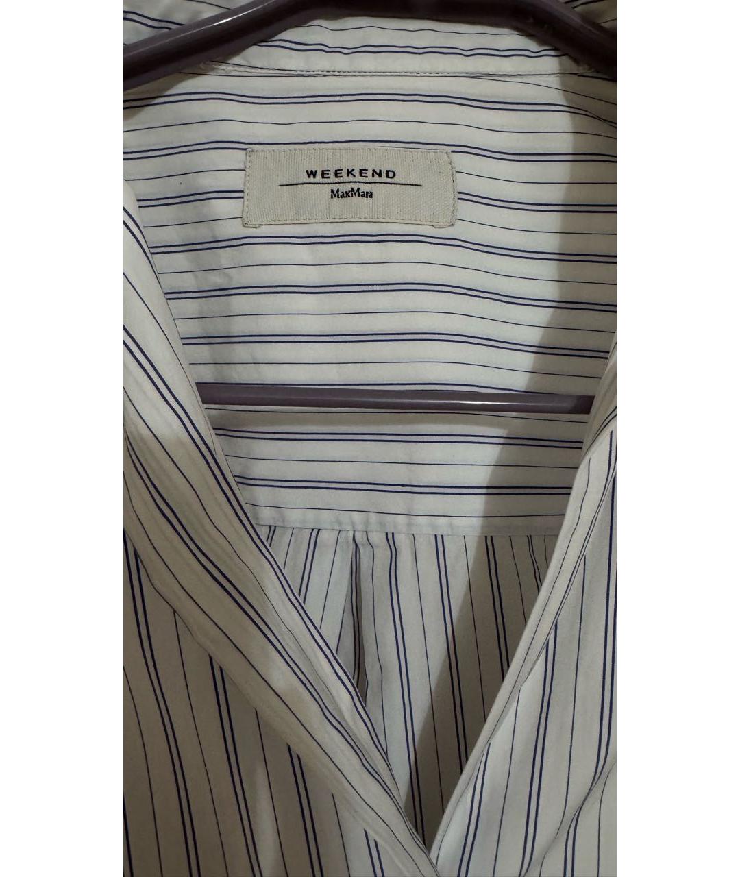 WEEKEND MAX MARA Белая хлопковая рубашка, фото 3