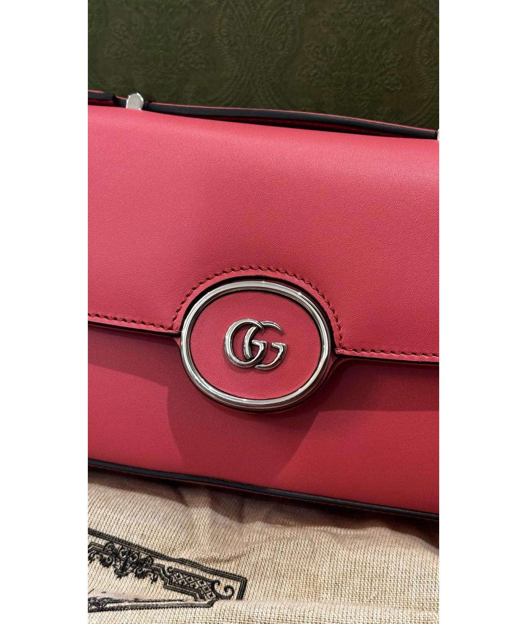GUCCI Розовая кожаная сумка через плечо, фото 5