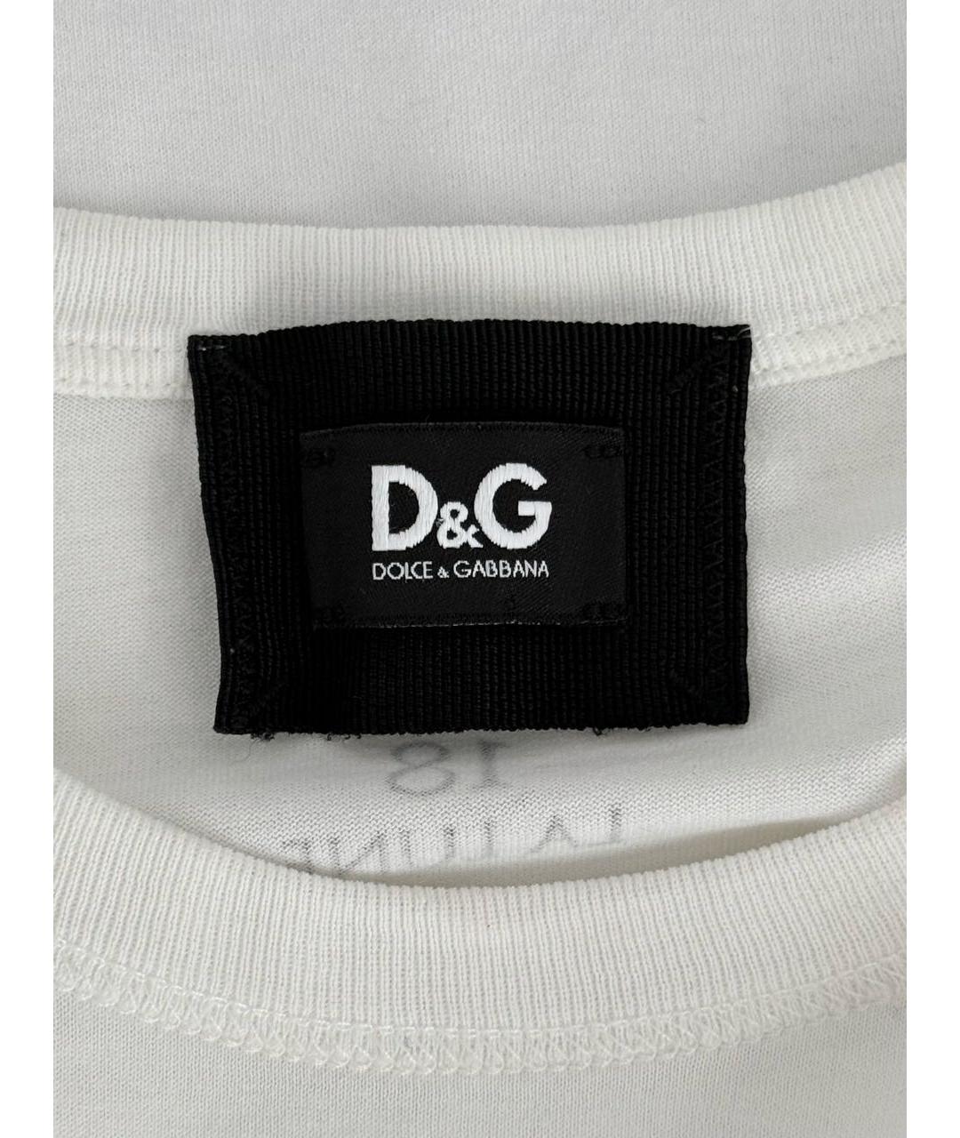 DOLCE&GABBANA Белая хлопковая футболка, фото 3
