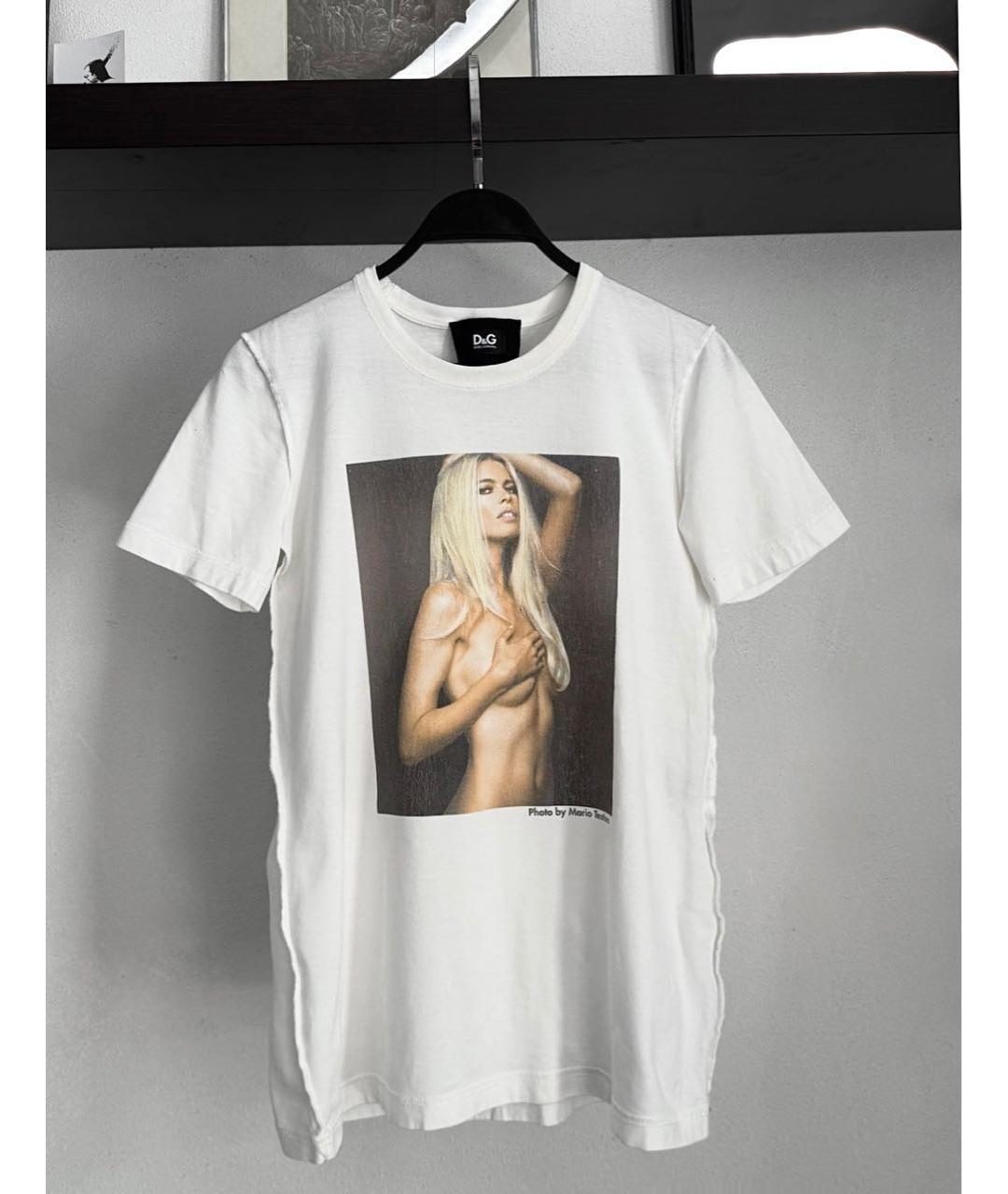 DOLCE&GABBANA Белая хлопковая футболка, фото 9