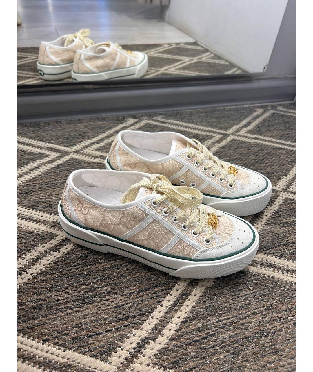 GUCCI Бежевые текстильные кроссовки, фото 3